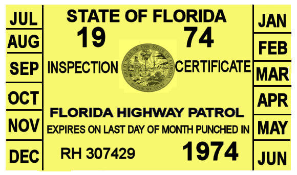 1974 Florida Inspection Sticker